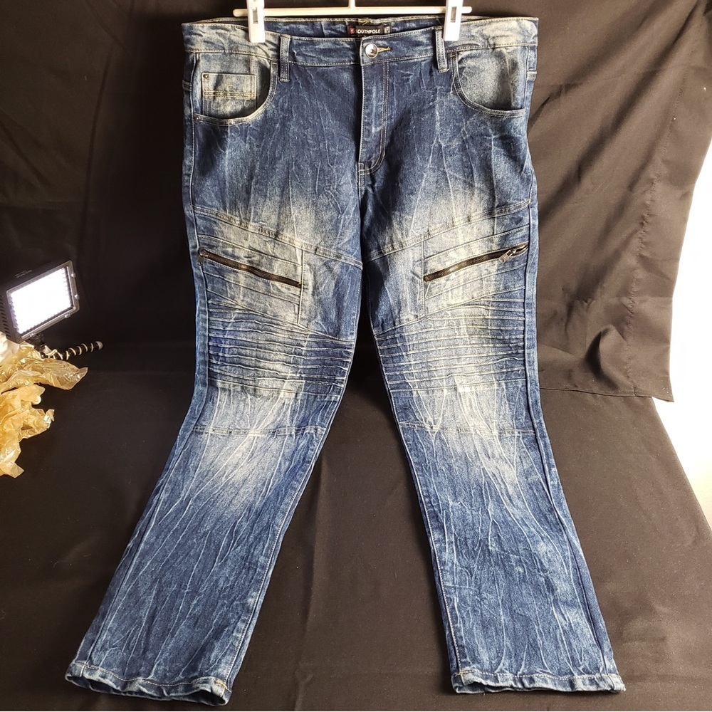 Southpole Acid Wash Skinny Blue Jeans Men’s 40x32